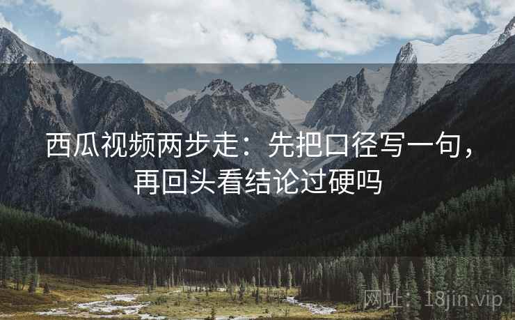 西瓜视频两步走：先把口径写一句，再回头看结论过硬吗