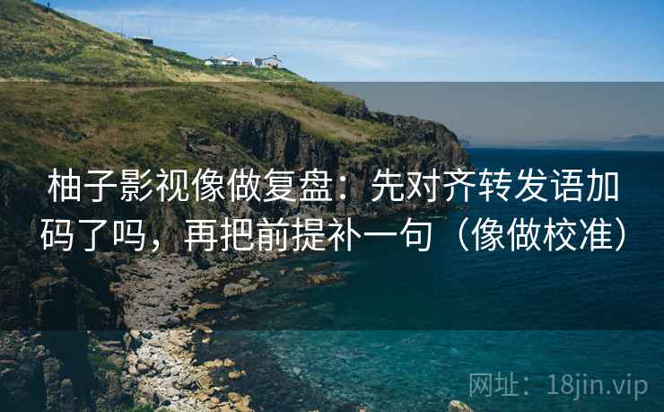柚子影视像做复盘：先对齐转发语加码了吗，再把前提补一句（像做校准）