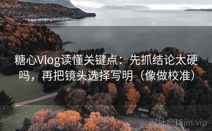 糖心Vlog读懂关键点：先抓结论太硬吗，再把镜头选择写明（像做校准）